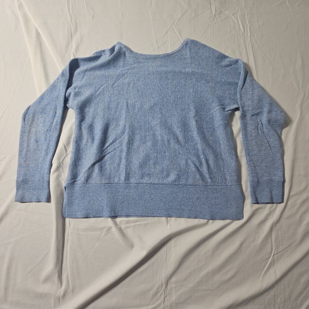Banana Republic Womens S Light Blue Crewneck Sweater Cotton Blend Knit Pullover